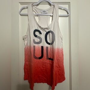 SoulCycle orange and white tank!